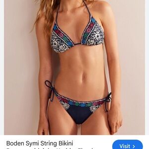 Boden Symi string bikini 2 piece set midnight kurbits floral. Top 14, bottom 12